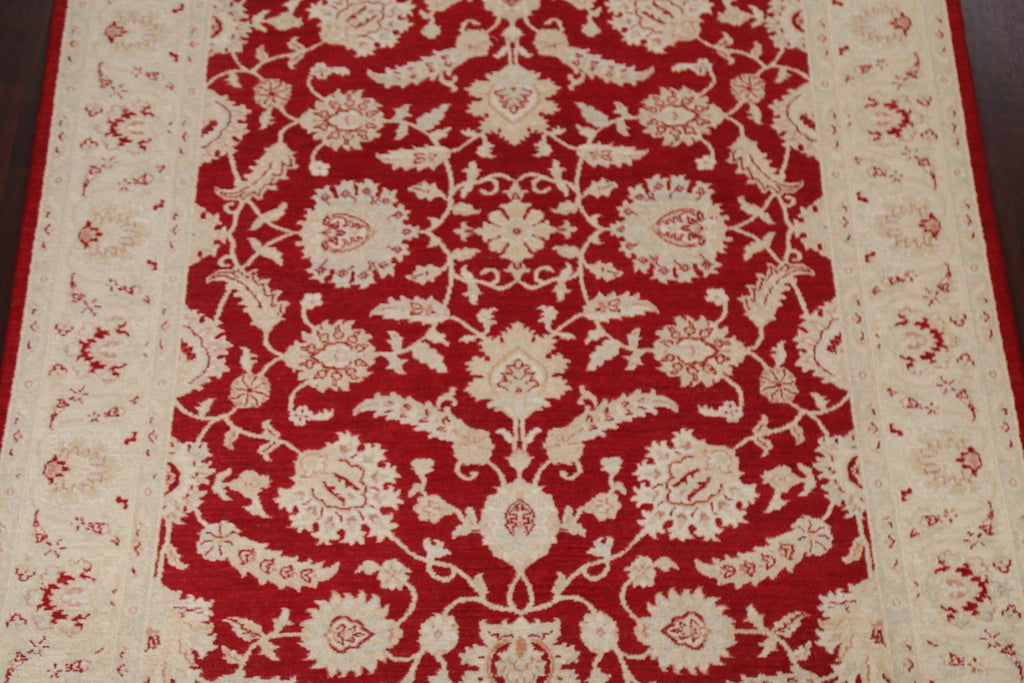 Red Floral Peshawar Chobi Wool Area Rug 7x10