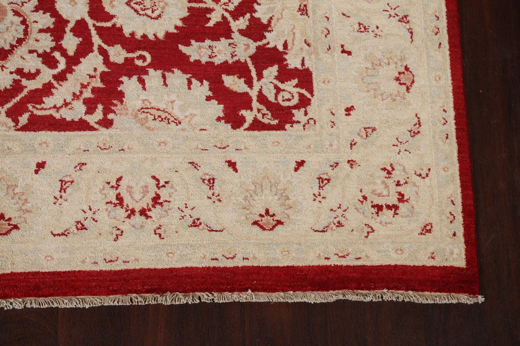 Red Floral Peshawar Chobi Wool Area Rug 7x10