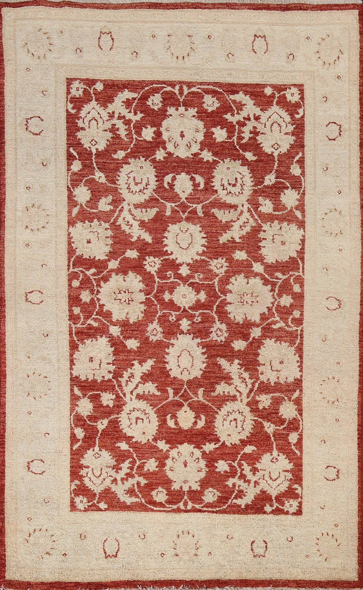 Vegetable Dye Peshawar Chobi Wool Area Rug 4x6