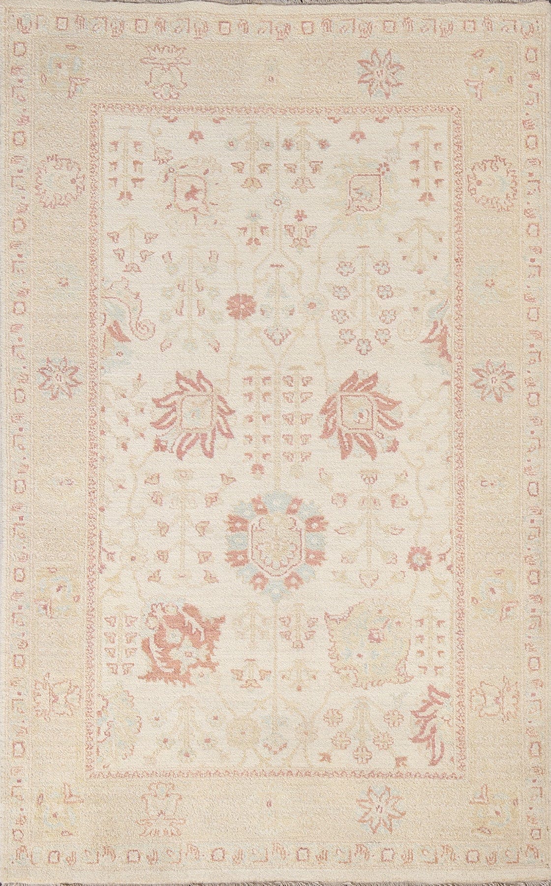 Vegetable Dye Peshawar Chobi Wool Area Rug 4x6