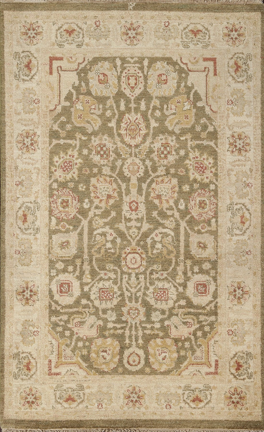 Peshawar Chobi Green Rug 3x5