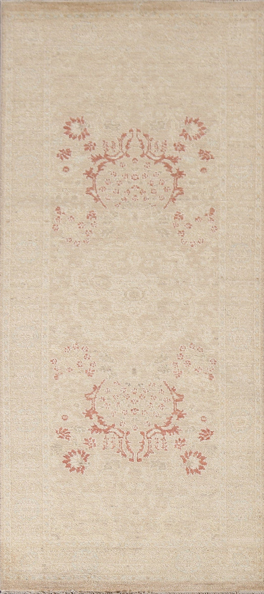 Vegetable Dye Peshawar Chobi Oriental Runner Rug 3x7