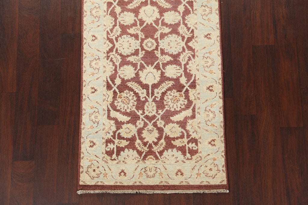 Vegetable Dye Peshawar Chobi Wool Runner Rug 3x10