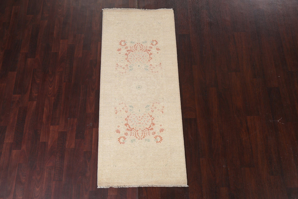 Vegetable Dye Peshawar Chobi Oriental Runner Rug 3x7