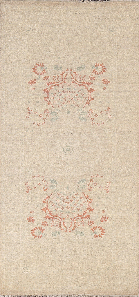 Vegetable Dye Peshawar Chobi Oriental Runner Rug 3x7