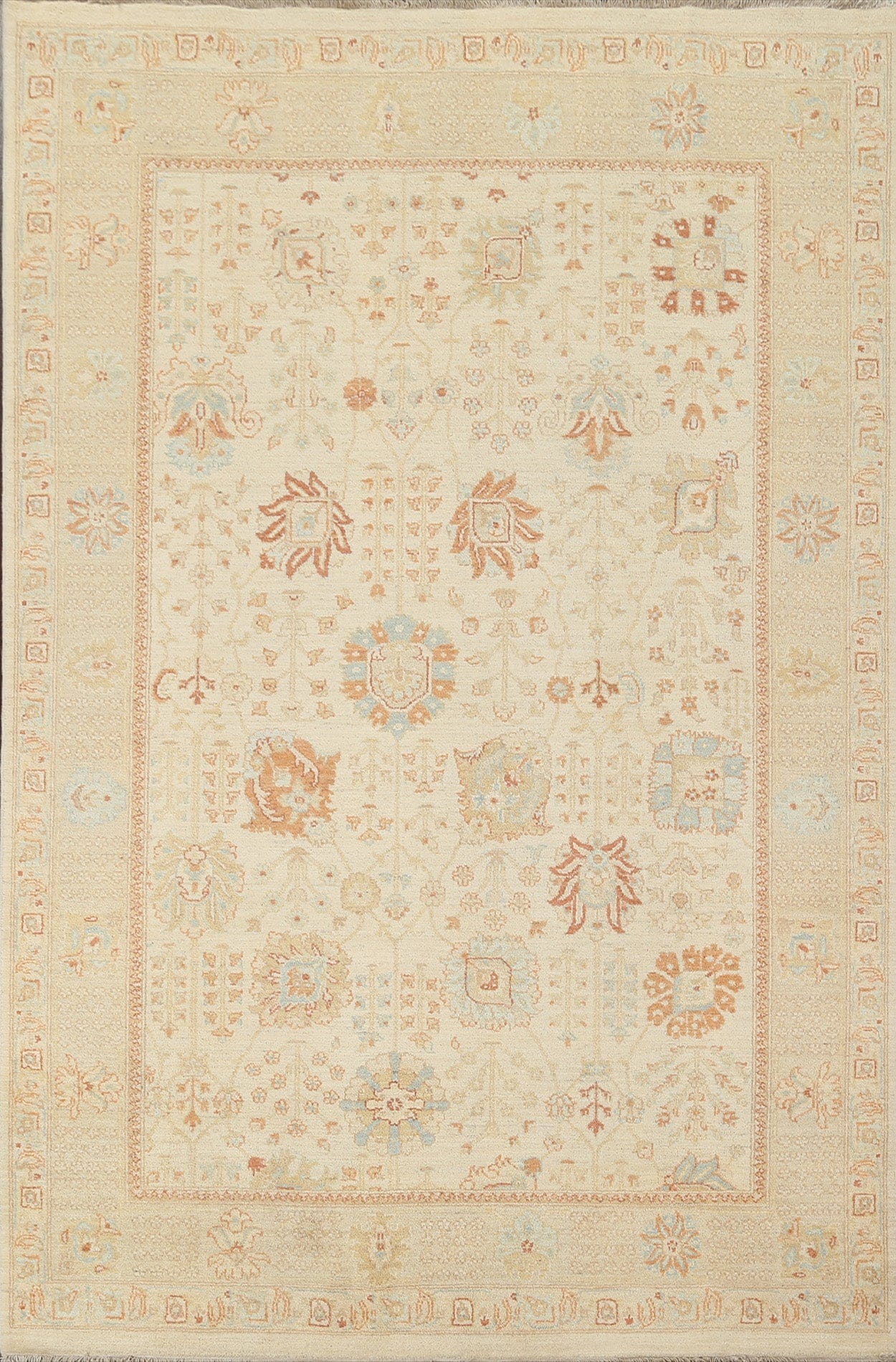 Vegetable Dye Peshawar Chobi Wool Area Rug 5x8