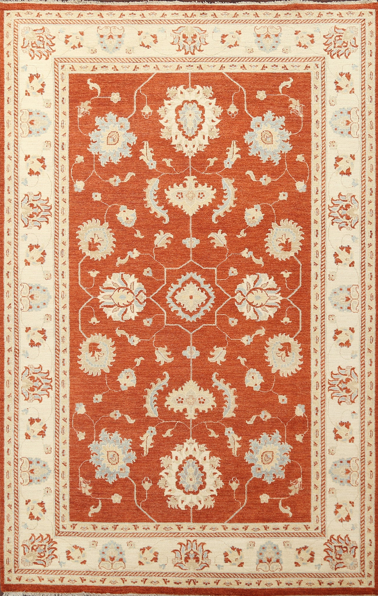 Vegetable Dye Peshawar Chobi Wool Area Rug 6x10