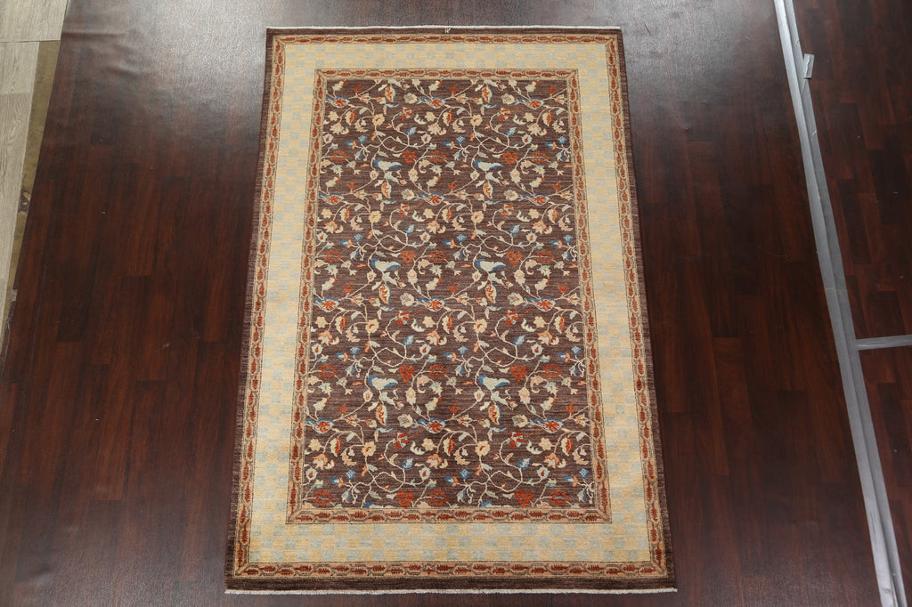 Vegetable Dye Peshawar Chobi Handmade Area Rug 6x9