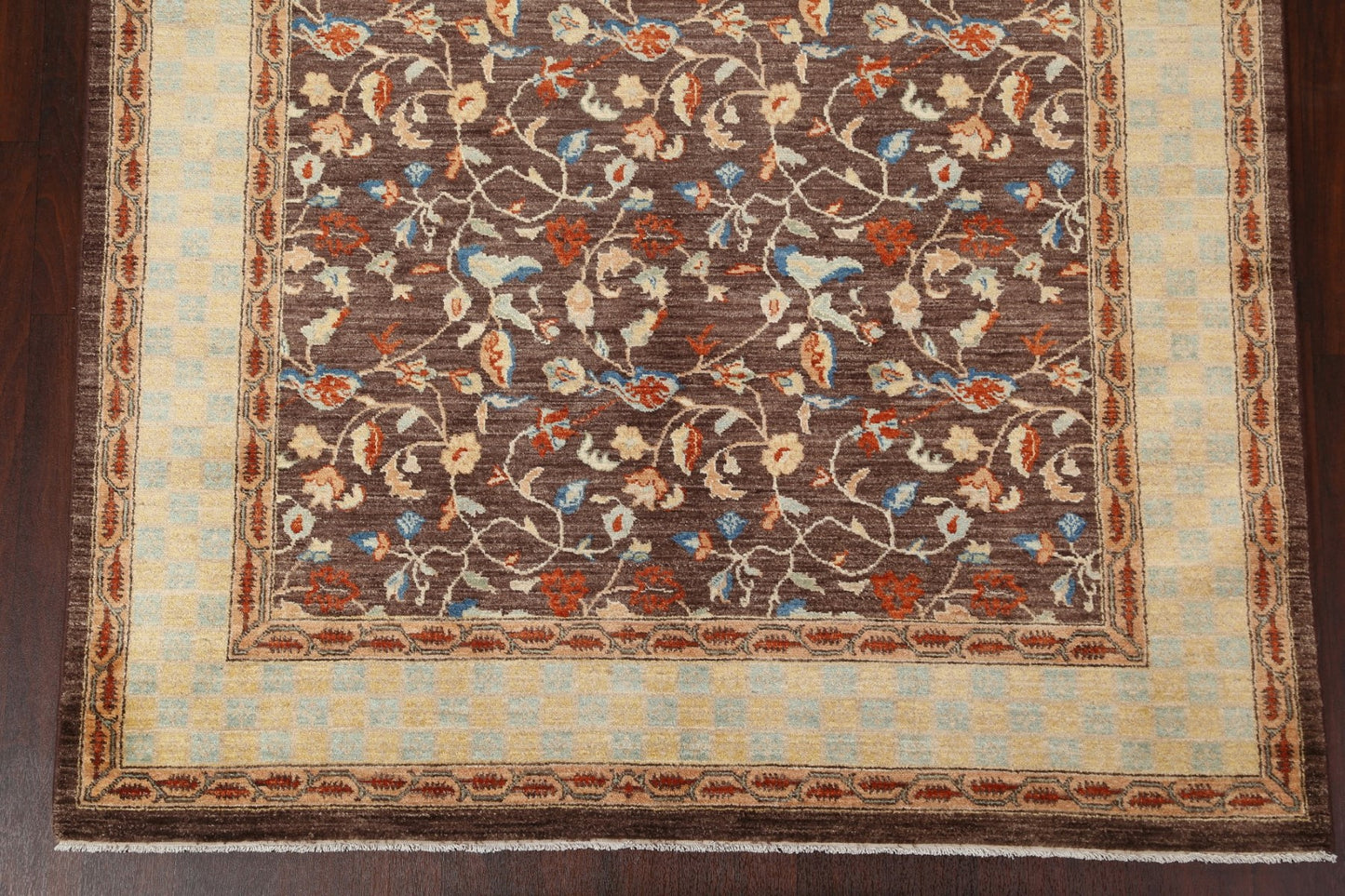 Vegetable Dye Peshawar Chobi Handmade Area Rug 6x9