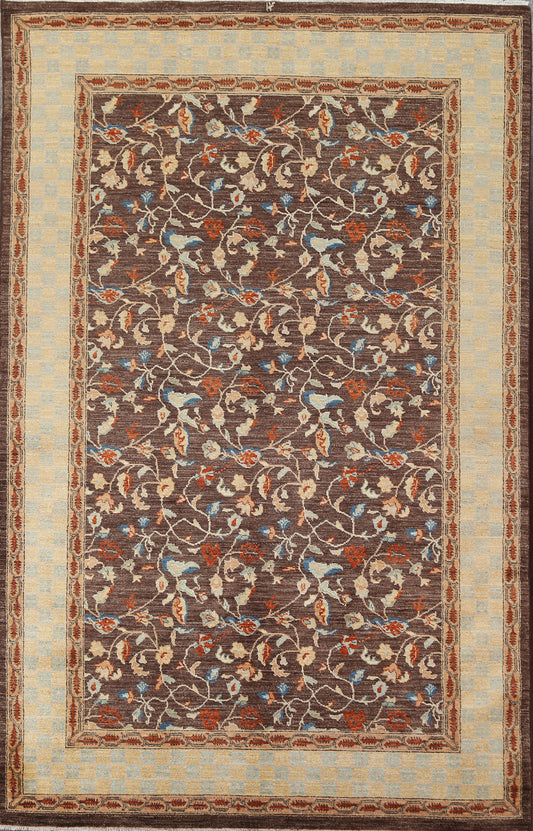 Vegetable Dye Peshawar Chobi Handmade Area Rug 6x9