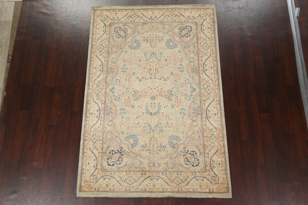 Vegetable Dye Peshawar Chobi Oriental Area Rug 6x8