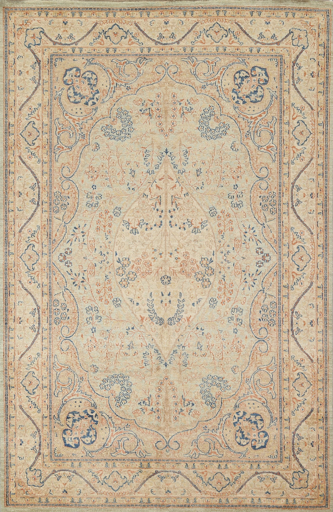 Vegetable Dye Peshawar Chobi Oriental Area Rug 6x8