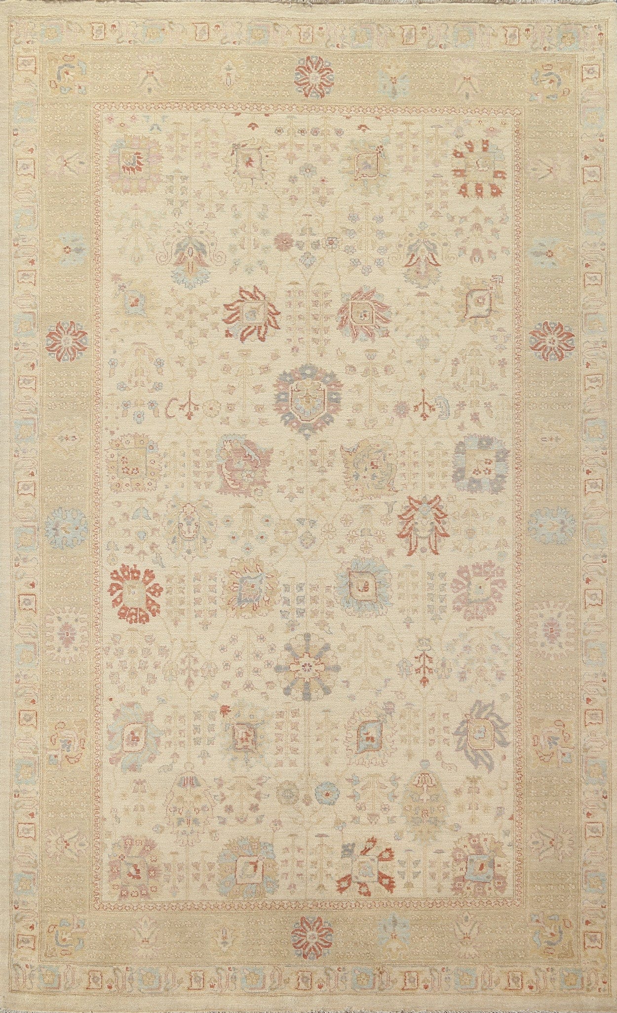 Vegetable Dye Peshawar Chobi Oriental Area Rug 7x10