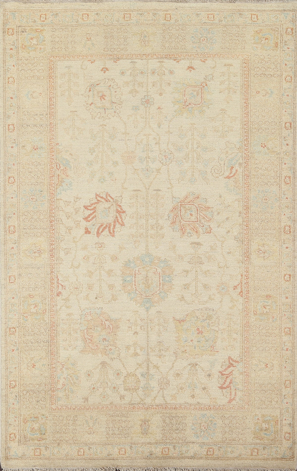 Vegetable Dye Peshawar Chobi Wool Area Rug 4x6