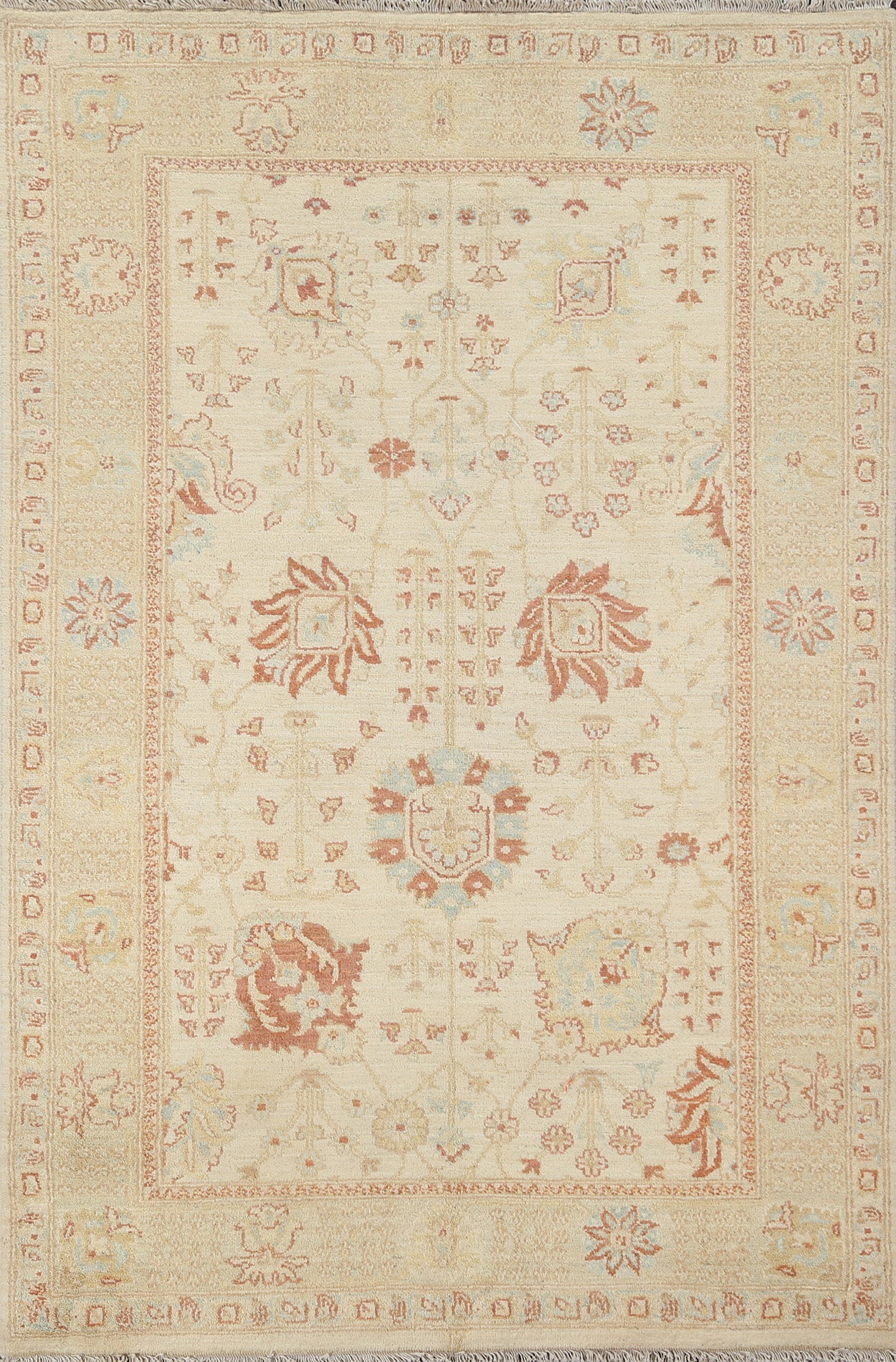 Vegetable Dye Peshawar Chobi Oriental Area Rug 4x6