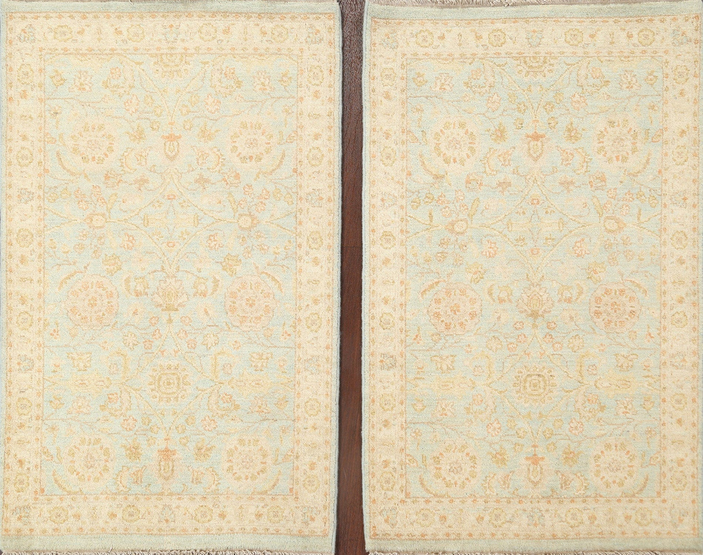 Set of 2 Vegetable Dye Peshawar Chobi Wool Area Rug 3x4