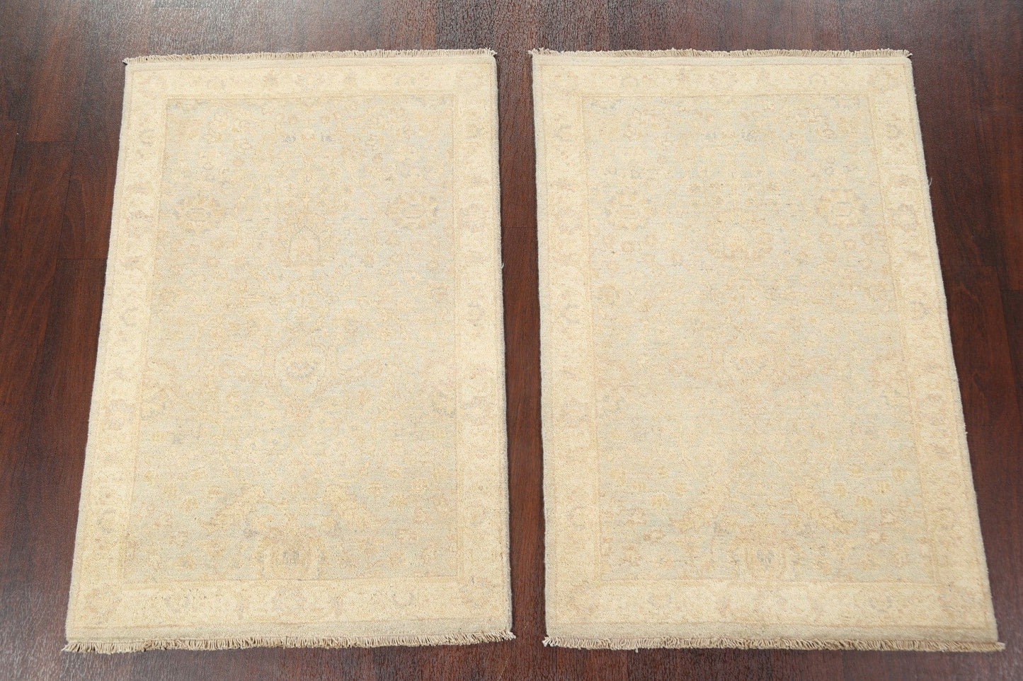 Set of 2 Vegetable Dye Peshawar Chobi Handmade Wool Rug 3x4