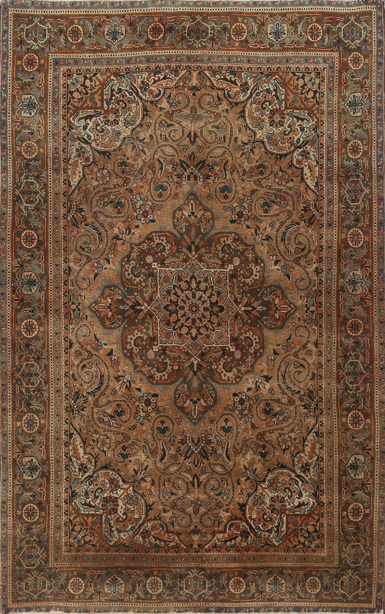 Vintage Heriz Persian Area Rug 7x10