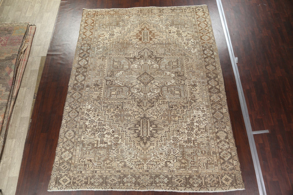 Distressed Heriz Persian Area Rug 9x13