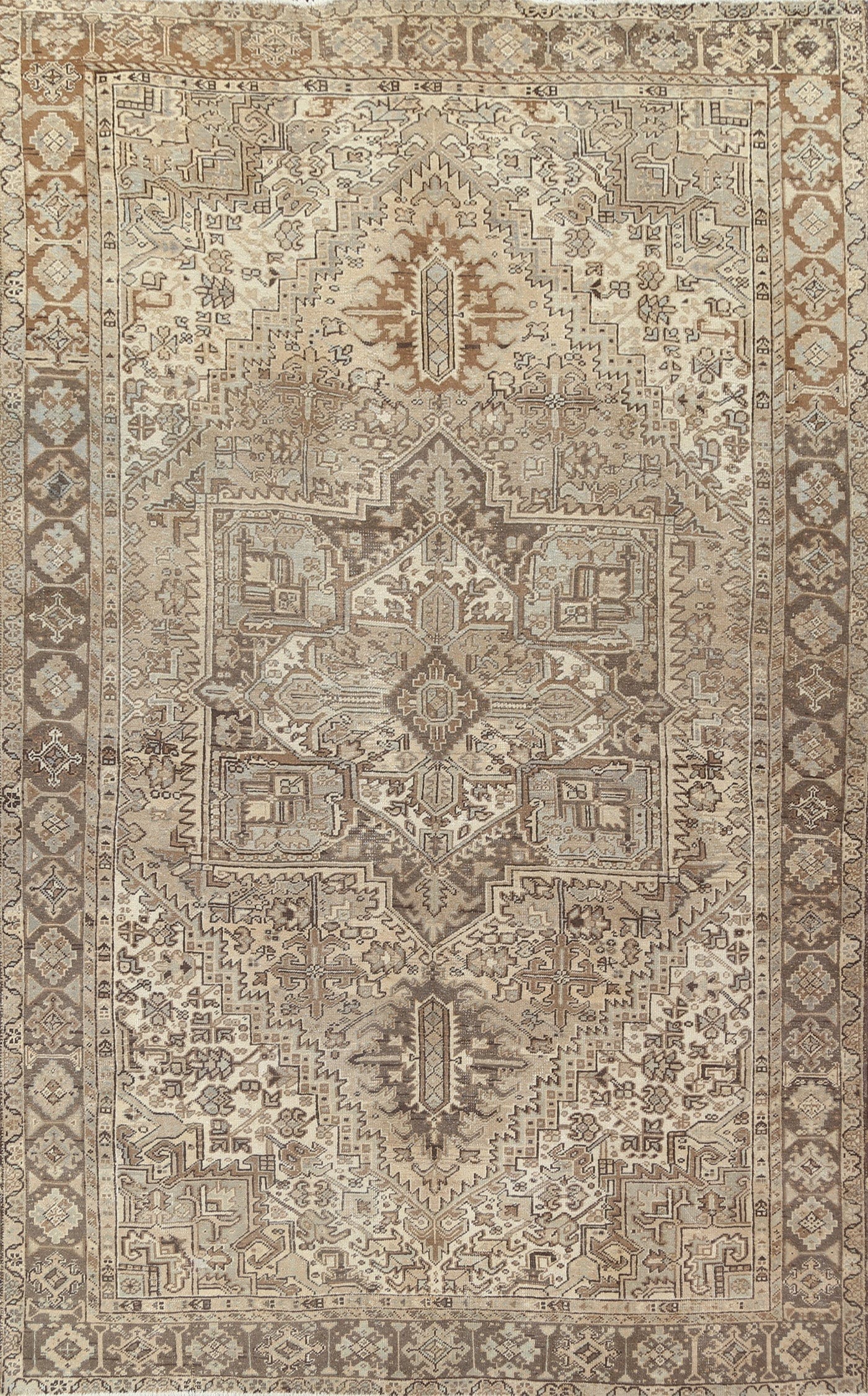 Distressed Heriz Persian Area Rug 9x13