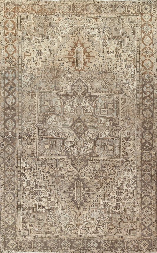 Distressed Heriz Persian Area Rug 9x13