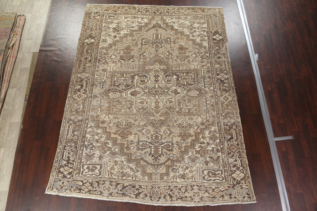 Distressed Heriz Persian Area Rug 9x12