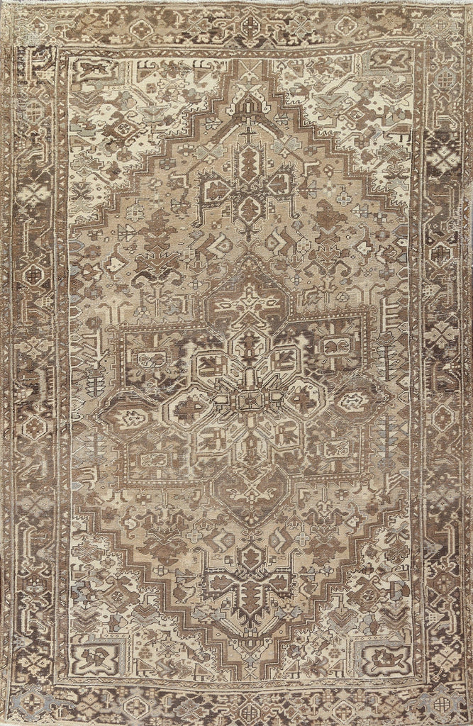 Distressed Heriz Persian Area Rug 9x12