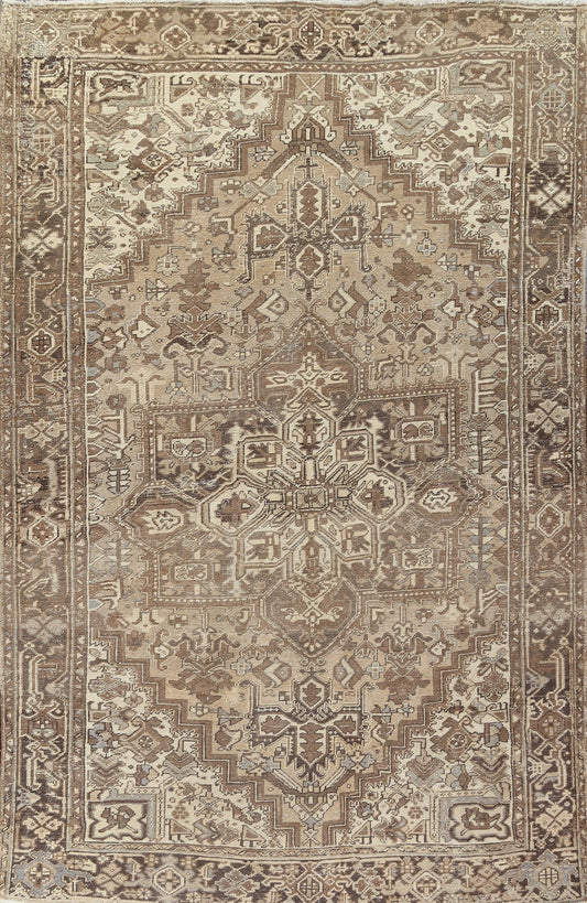 Distressed Heriz Persian Area Rug 9x12