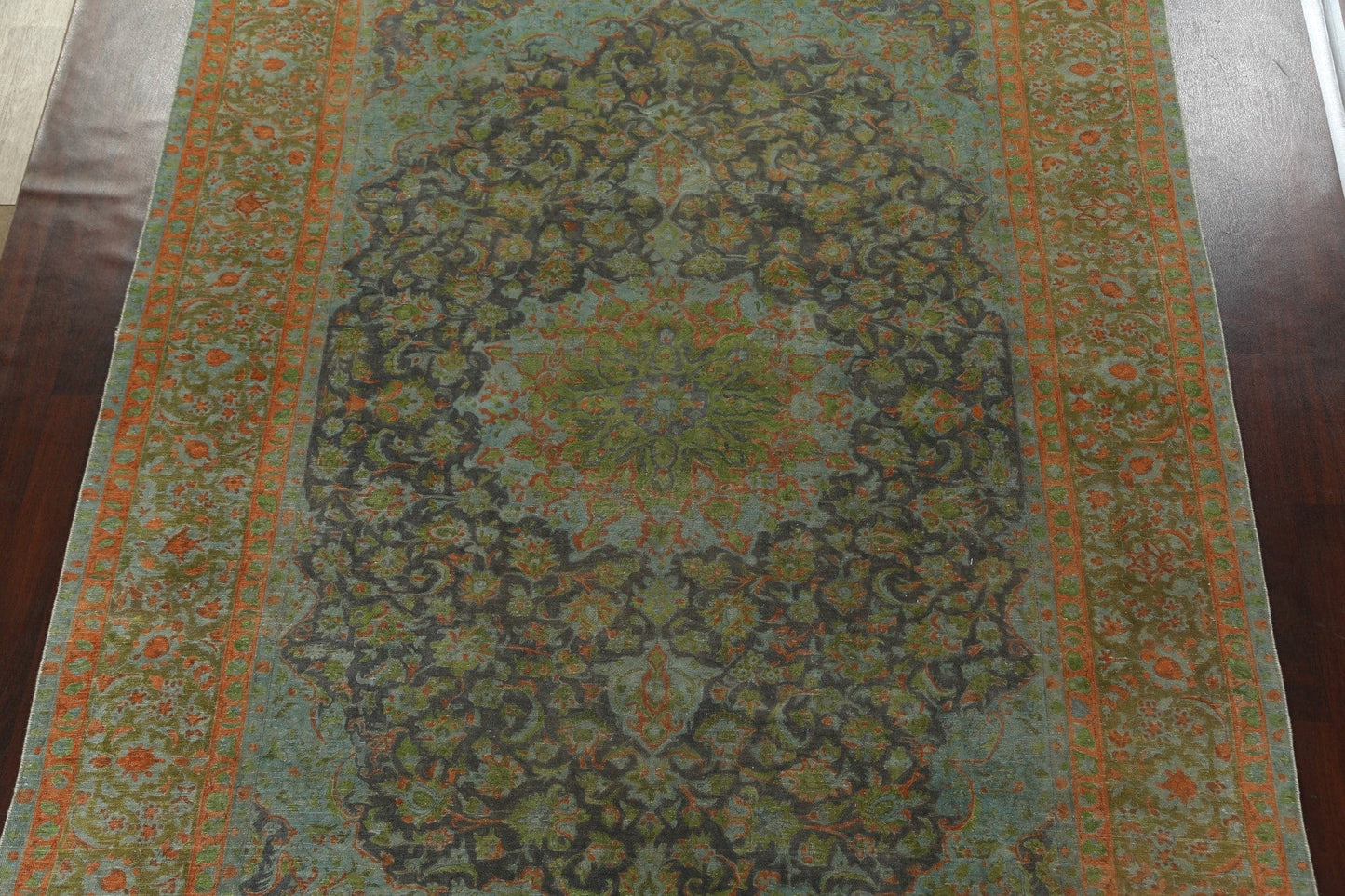 Distressed Over-Dye Kashan Persian Area Rug 10x13