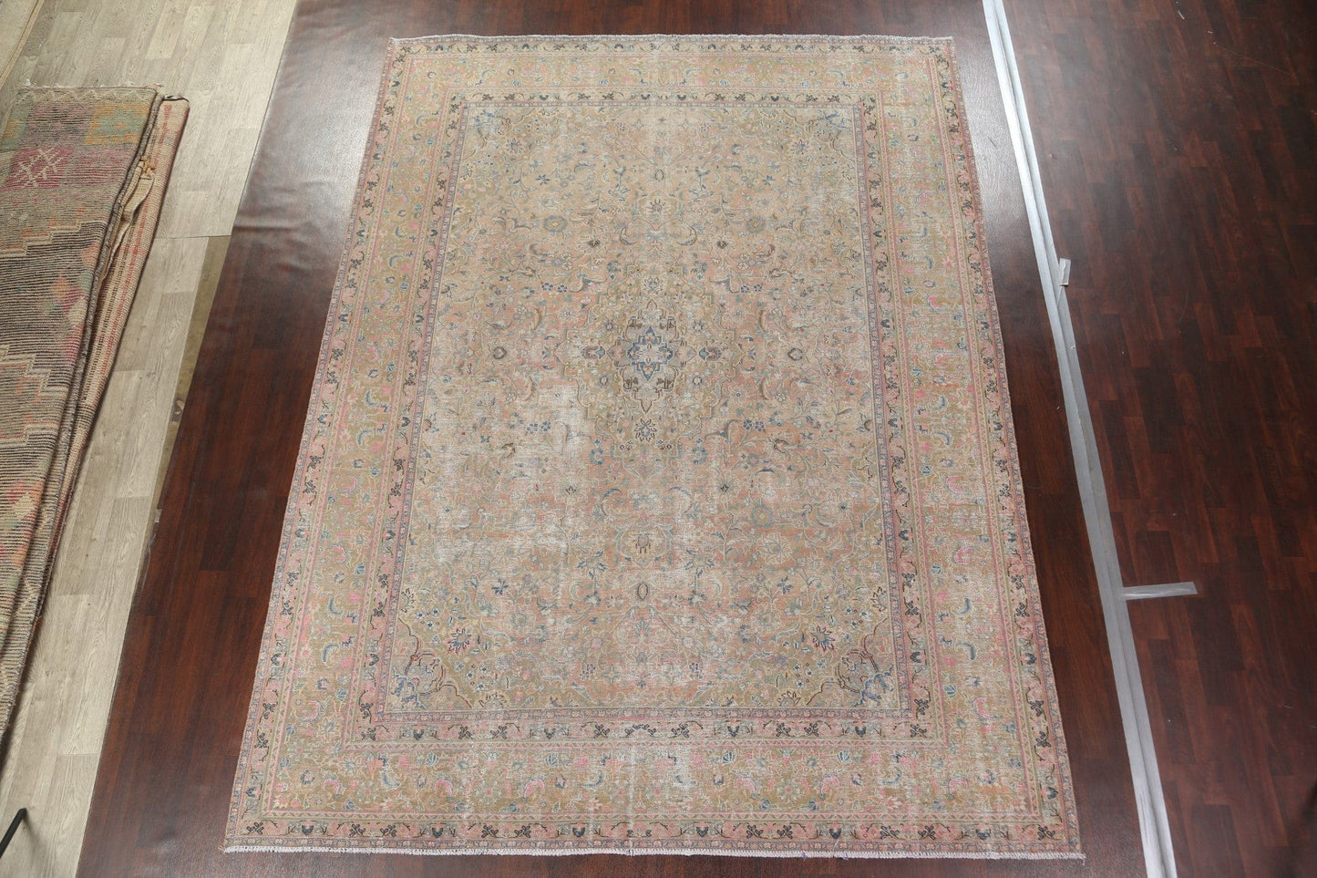 Distressed Kashan Persian Area Rug 10x13