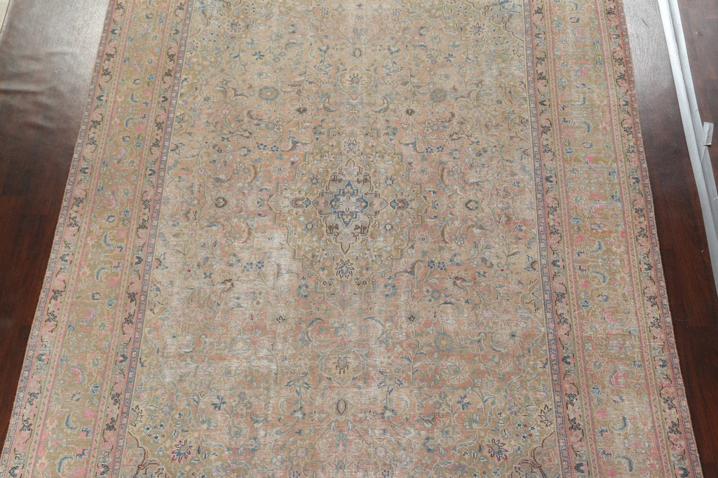 Distressed Kashan Persian Area Rug 10x13