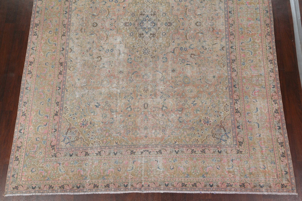 Distressed Kashan Persian Area Rug 10x13