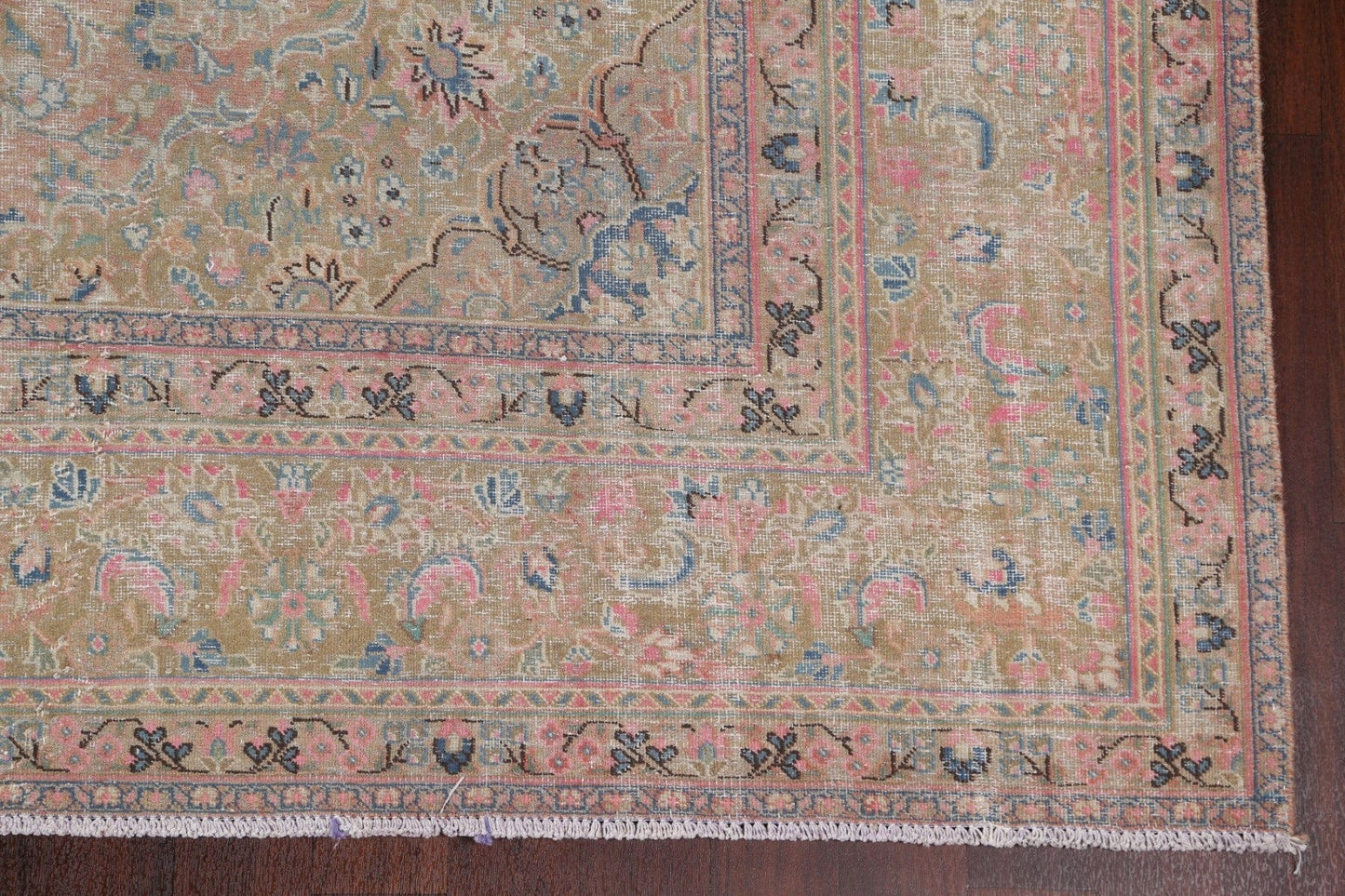 Distressed Kashan Persian Area Rug 10x13