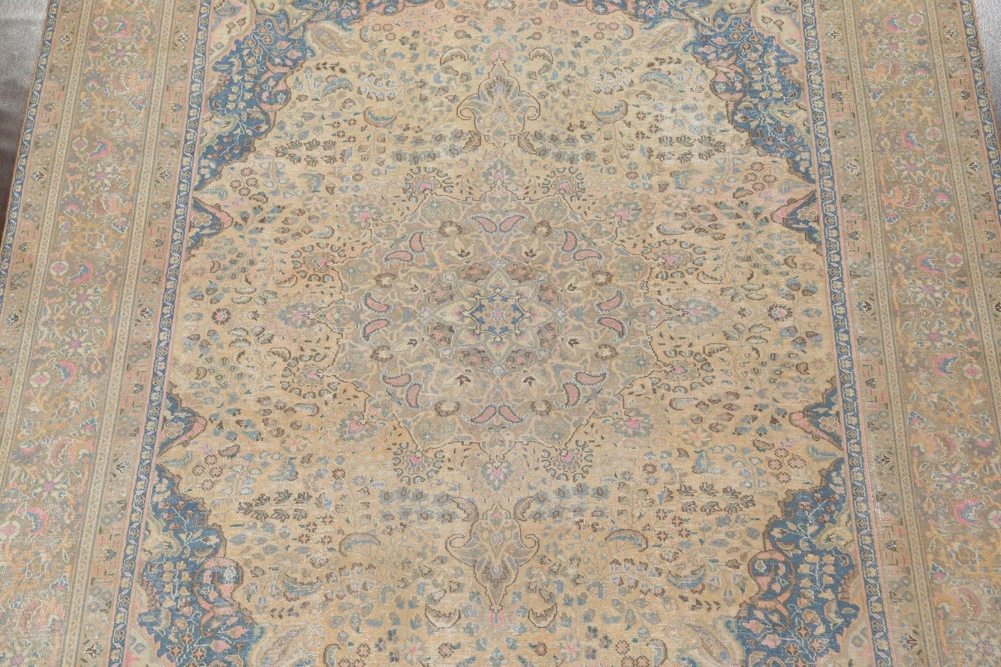 Distressed Mashad Persian Area Rug 10x12