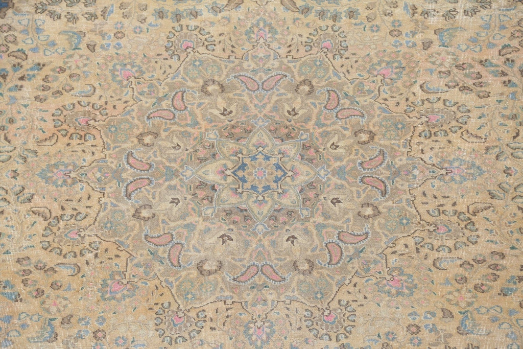 Distressed Mashad Persian Area Rug 10x12