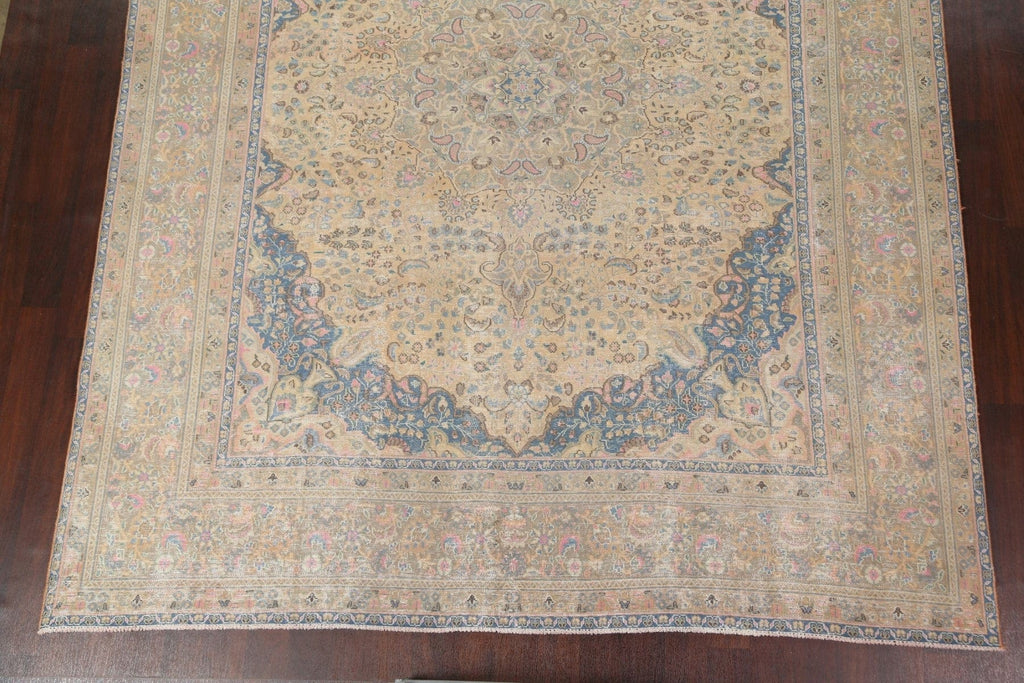 Distressed Mashad Persian Area Rug 10x12