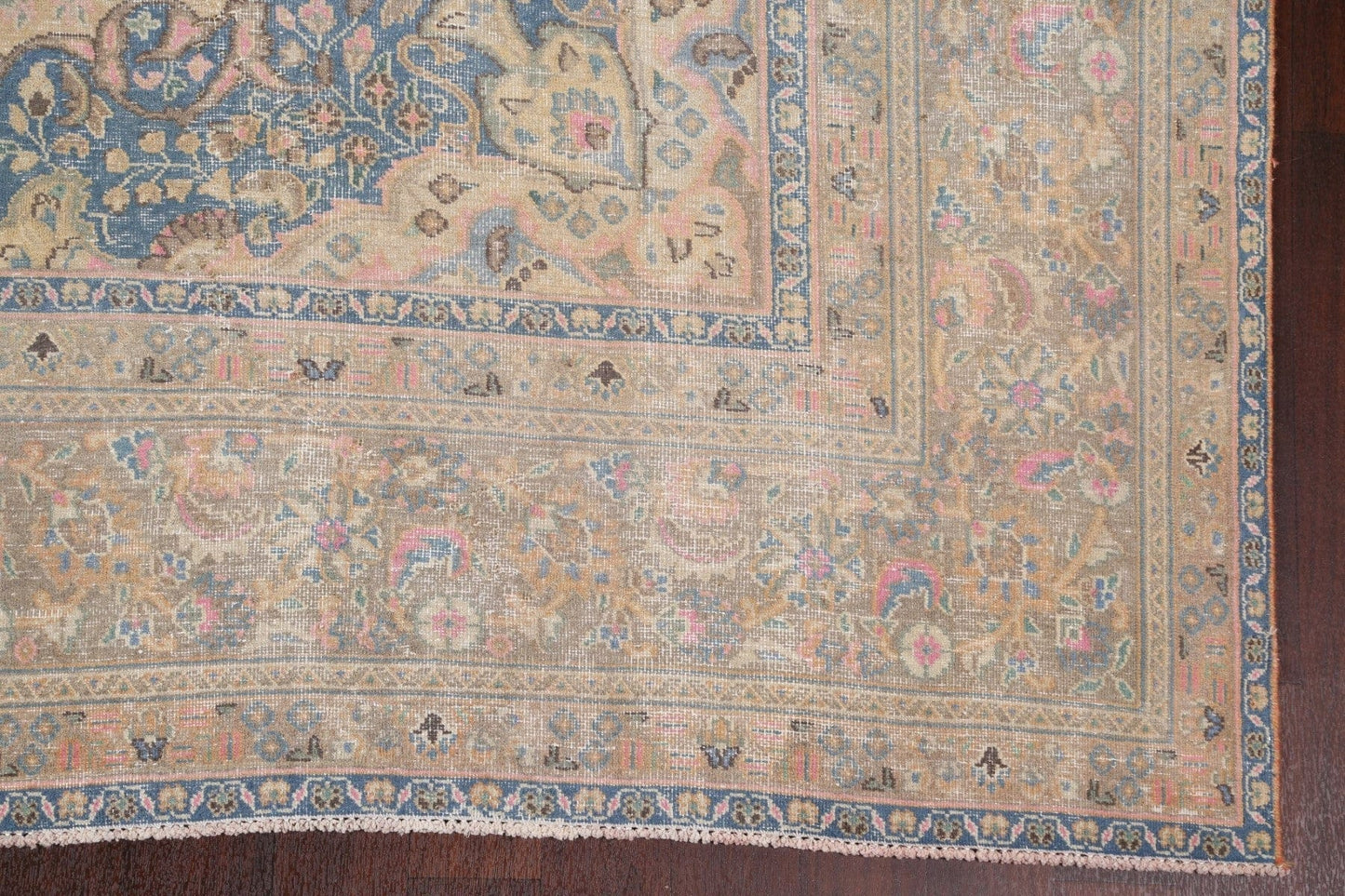 Distressed Mashad Persian Area Rug 10x12