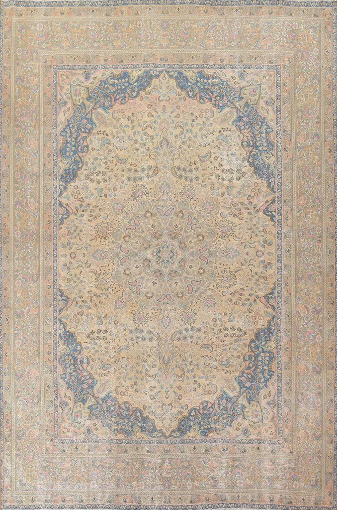 Distressed Mashad Persian Area Rug 10x12