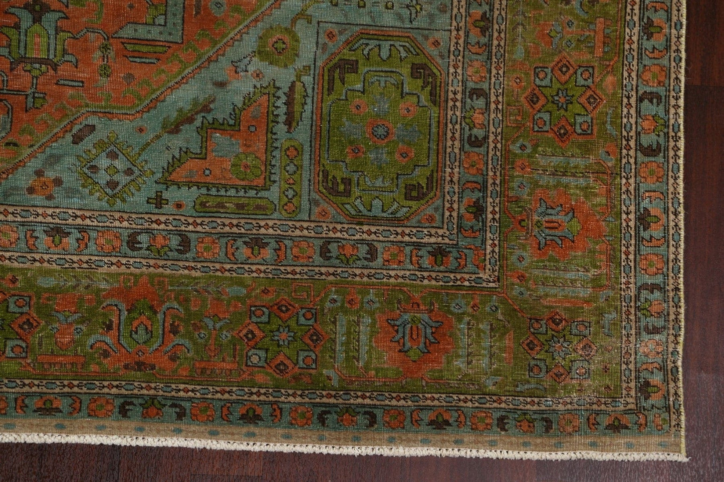 Distressed Over-Dye Tabriz Persian Area Rug 10x13