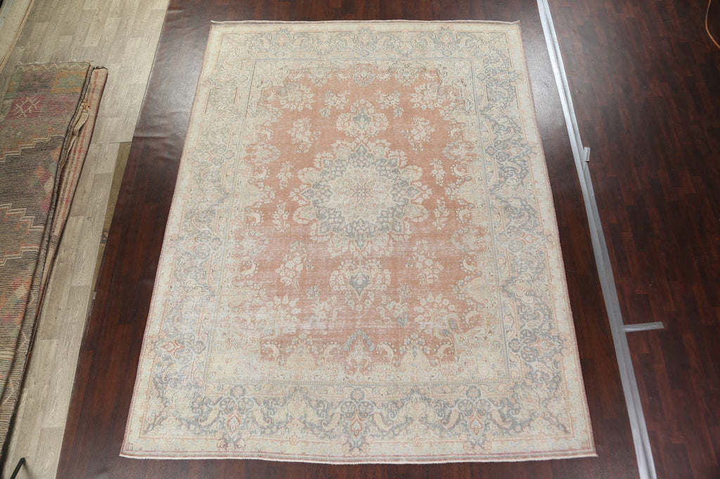 Distressed Kerman Persian Area Rug 10x13