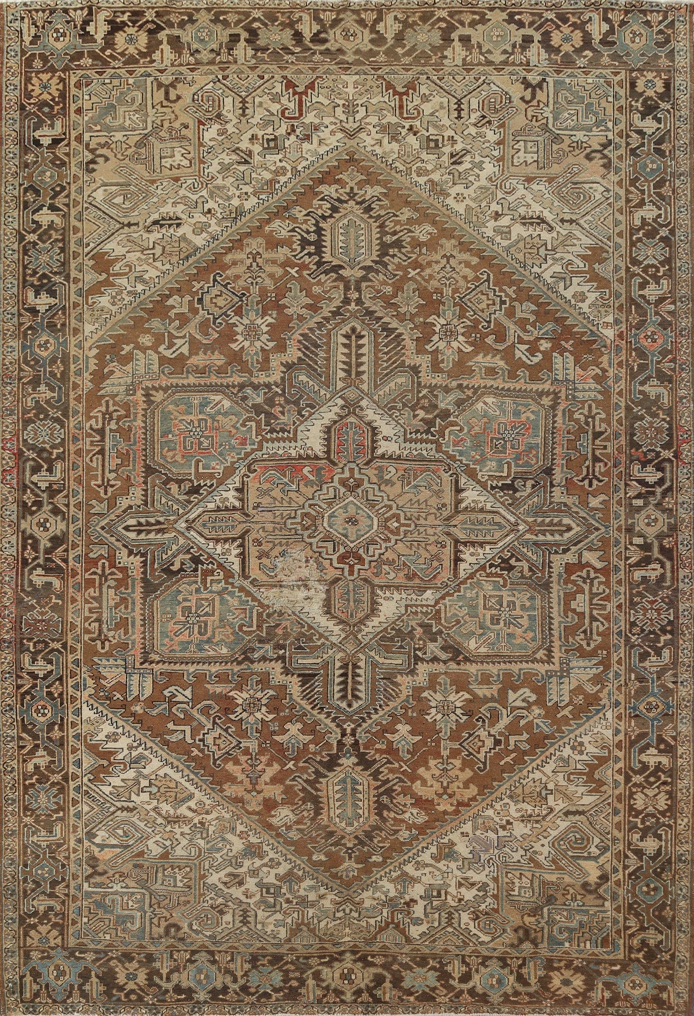 Distressed Heriz Persian Area Rug 10x12