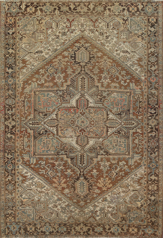 Distressed Heriz Persian Area Rug 10x12