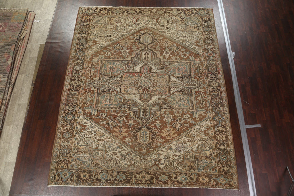 Distressed Heriz Persian Area Rug 10x12