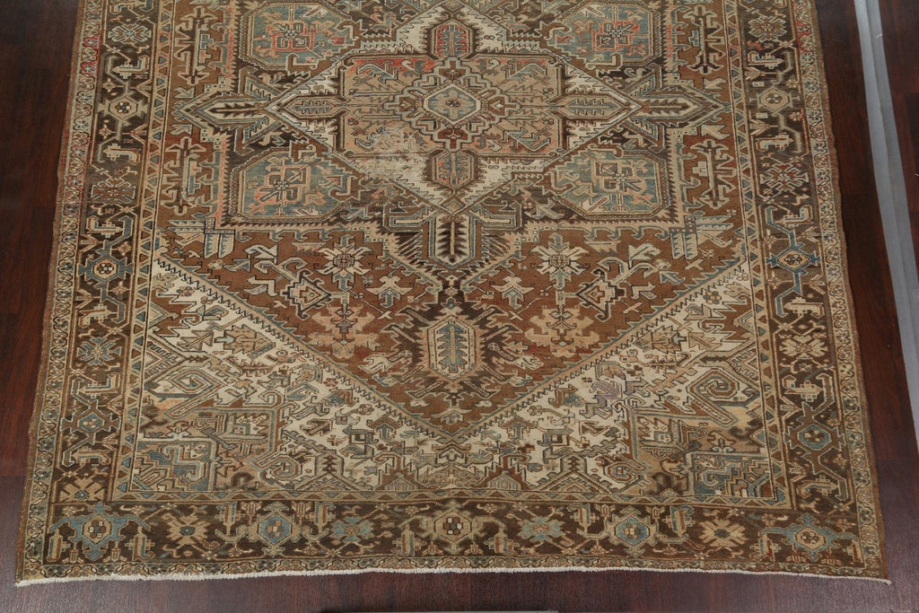 Distressed Heriz Persian Area Rug 10x12