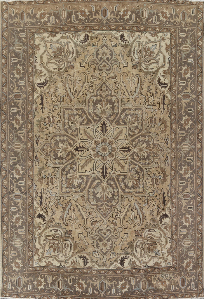 Distressed Heriz Persian Area Rug 8x11