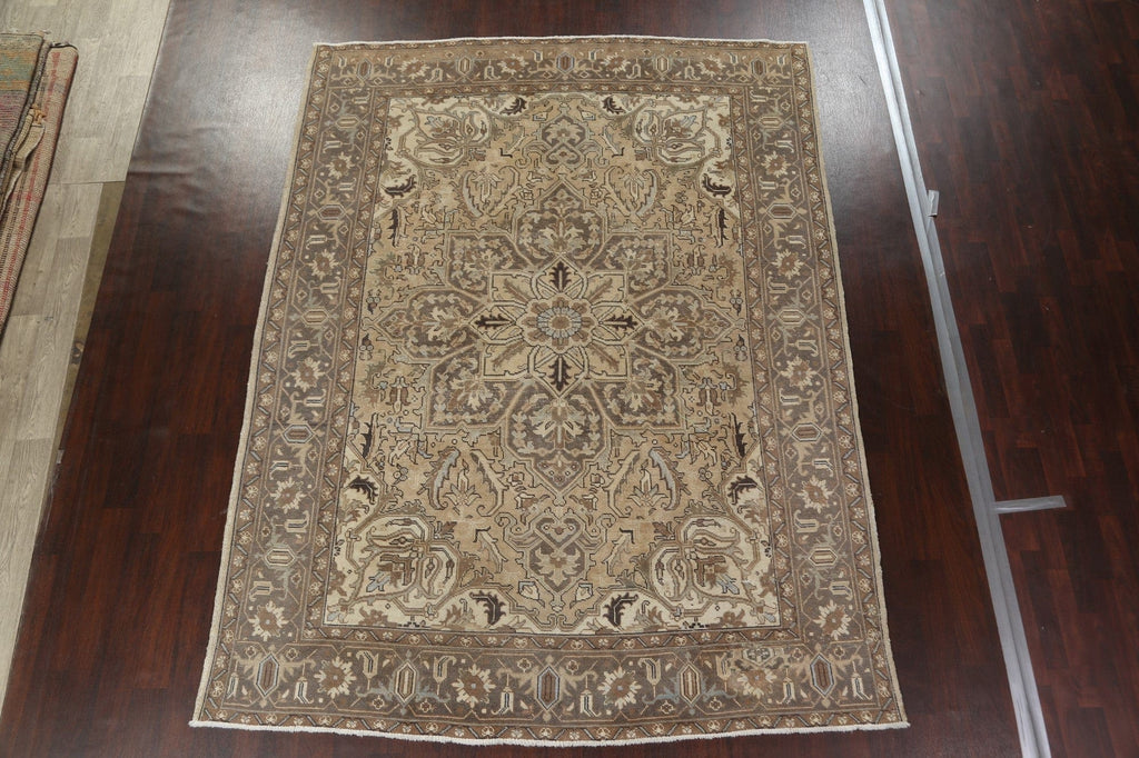 Distressed Heriz Persian Area Rug 8x11