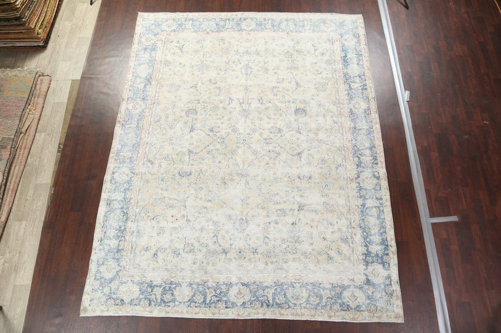 Antique Distressed Kerman Persian Area Rug 9x12