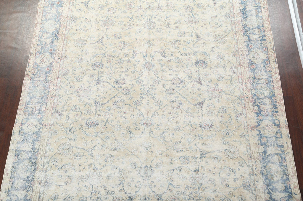 Antique Distressed Kerman Persian Area Rug 9x12