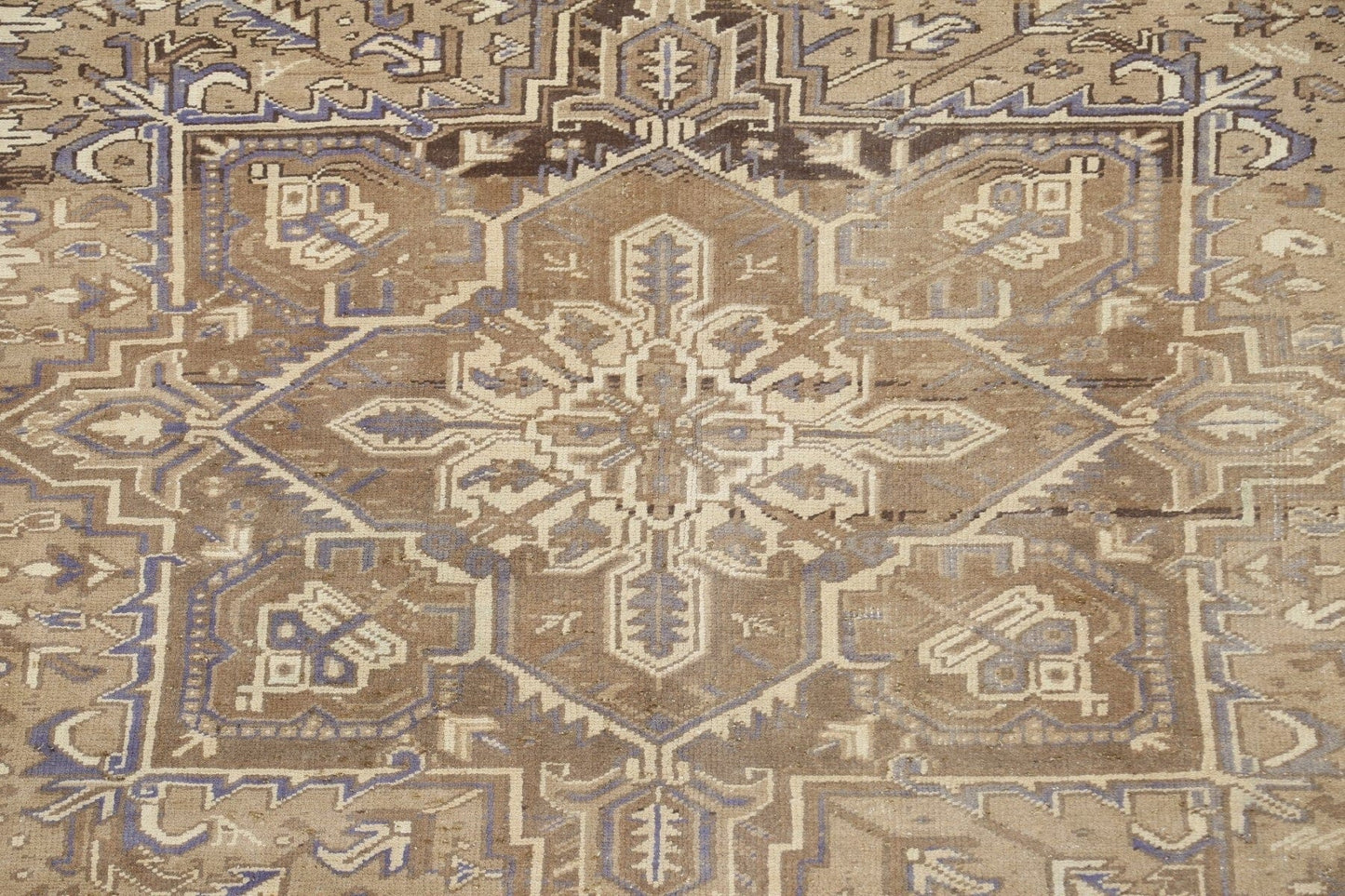 Distressed Geometric Heriz Persian Area Rug 7x10