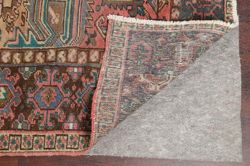 Distressed Geometric Heriz Persian Area Rug 9x11